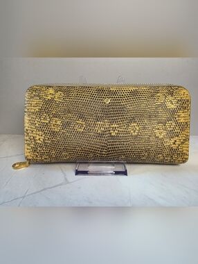 Loewe Snakeskin Embossed Zip Around Wallet
